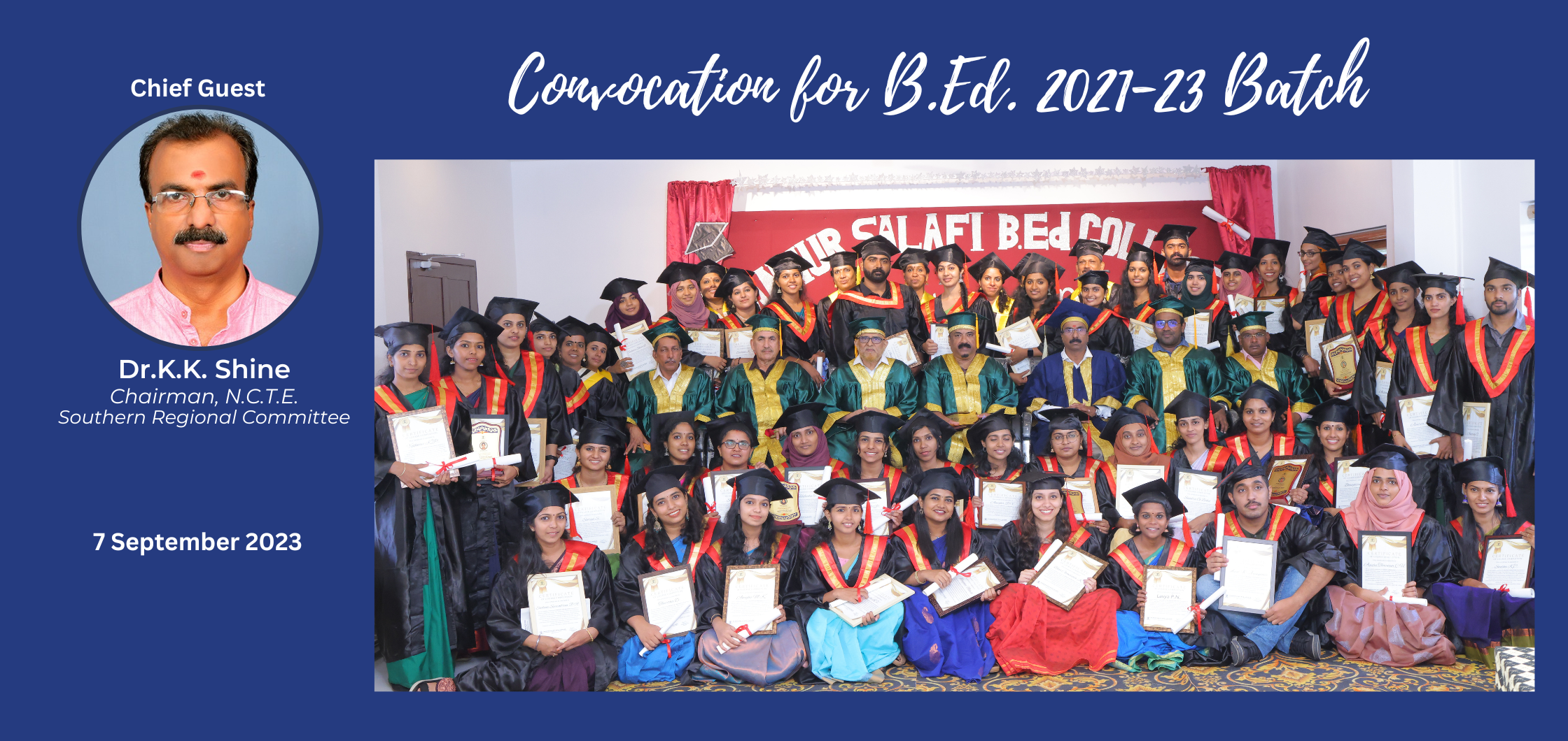 CONVOCATION FOR THE B.Ed. BATCH 2021-23